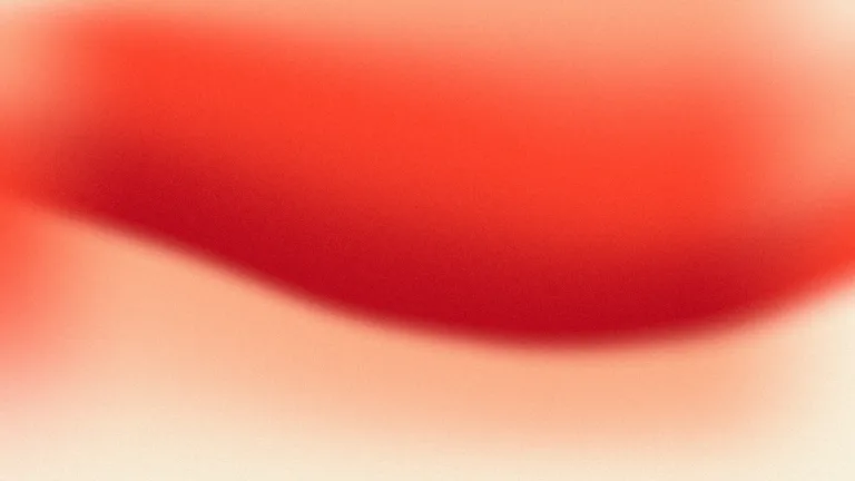 Carmine Sweep: A dense red sweep opens into peach and warm paper.